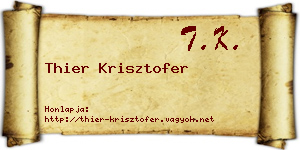 Thier Krisztofer névjegykártya