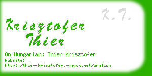 krisztofer thier business card